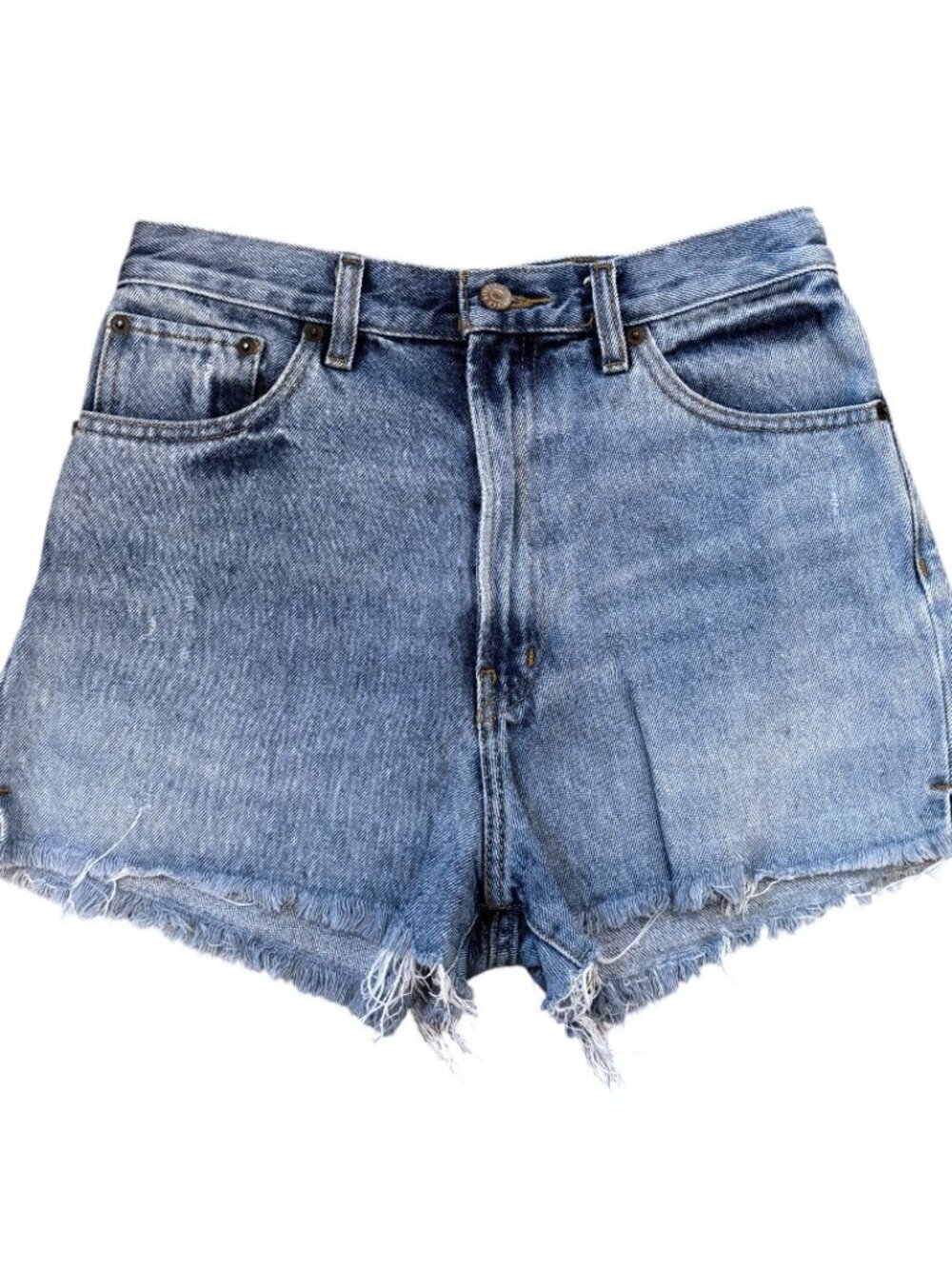 BDG High Rise Girlfriend Cutoff Distressed Denim Jean Shorts 90's Mom 27 4